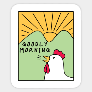 "Goodly Morning", early birds have a good morning at the sunrise Sticker